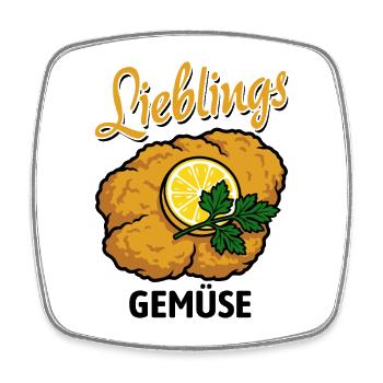Schnitzel | Lieblings Gemüse - Viereckiger Kühlschrankmagnet - Weiß - Vorne