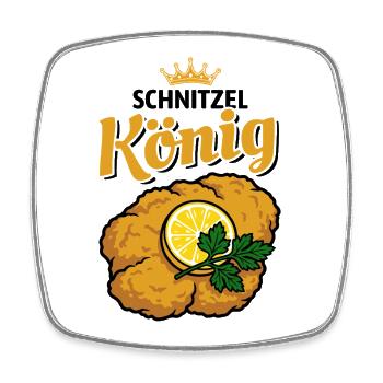 Schnitzel König der Knusperkruste - Viereckiger Kühlschrankmagnet - Weiß - Vorne