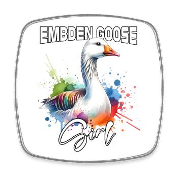 Embden Goose Girl Emdengans - Magnet carré - blanc - Devant