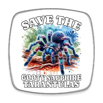 Save Gooty Saphir Tarantel - Viereckiger Kühlschrankmagnet - Weiß - Vorne