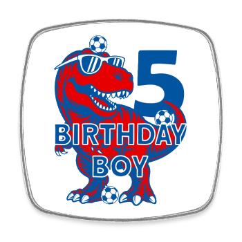 5 JAHRE BIRTHDAY BOY FUßBALL 5. GEBURTSTAG - Viereckiger Kühlschrankmagnet - Weiß - Vorne