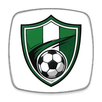 Bouclier de football - Magnet carré - blanc - Devant