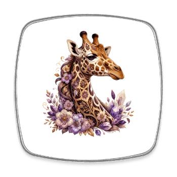 Blumen Giraffen Muster - Viereckiger Kühlschrankmagnet - Weiß - Vorne