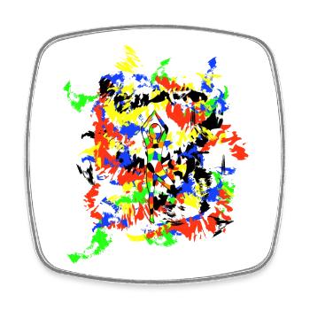 Yoga - Posture de l’arbre | Danse colorée des couleurs - Magnet carré - blanc - Devant