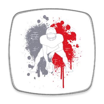 Football américain Splash of Color Football masculin - Magnet carré - blanc - Devant