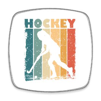 Hockey sur gazon Hockey en salle pour filles Vintage - Magnet carré - blanc - Devant