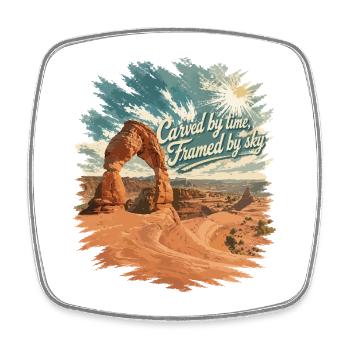 Carved by Time - Delicate Arch - Arches N.P. Utag - Square fridge magnet - white - Front