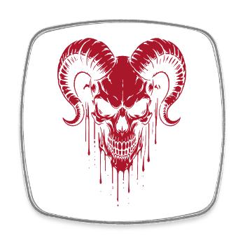 Schädel mit Hörner Widder Totenkopf - Viereckiger Kühlschrankmagnet - Weiß - Vorne