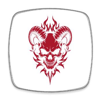 Schädel mit Hörner Widder Totenkopf - Viereckiger Kühlschrankmagnet - Weiß - Vorne