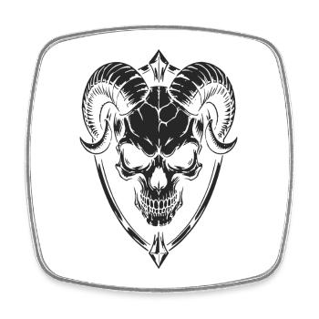 Schädel mit Hörner Widder Totenkopf - Viereckiger Kühlschrankmagnet - Weiß - Vorne