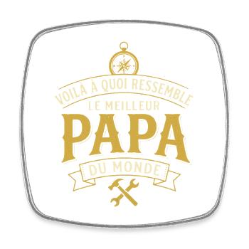 Meilleur Papa Du Monde Bricoleur Rétro - Magnet carré - blanc - Devant