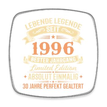 1996 Jahrgang Legende Vintage 30. Geburtstag - Viereckiger Kühlschrankmagnet - Weiß - Vorne