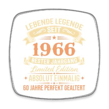 1966 Jahrgang Legende Vintage 60. Geburtstag - Viereckiger Kühlschrankmagnet - Weiß - Vorne