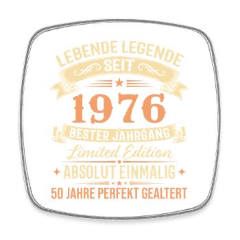 1976 Jahrgang Legende Vintage 50. Geburtstag - Viereckiger Kühlschrankmagnet - Weiß - Vorne