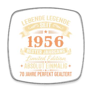 1956 Jahrgang Legende Vintage 70. Geburtstag - Viereckiger Kühlschrankmagnet - Weiß - Vorne