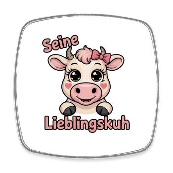  Seine Lieblingskuh Niedliche Cartoon Kuh Mit - Viereckiger Kühlschrankmagnet - Weiß - Vorne