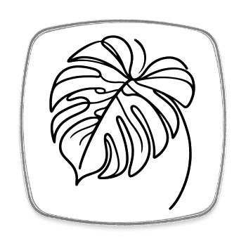 Monstera - Viereckiger Kühlschrankmagnet - Weiß - Vorne