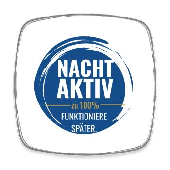 Nachtaktiv – Zu 100% funktioniere später - Viereckiger Kühlschrankmagnet - Weiß - Vorne