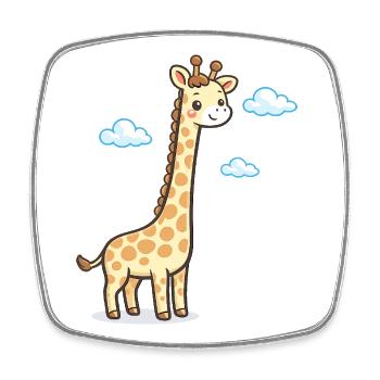 Giraffe in the cloudy sky - Square fridge magnet - white - Front