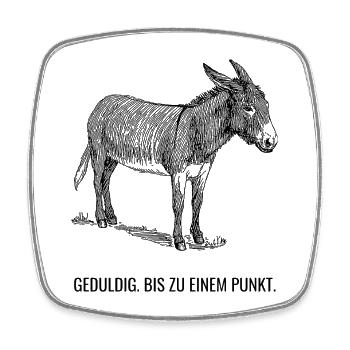 Geduldig. Bis zu einem Punkt. - Viereckiger Kühlschrankmagnet - Weiß - Vorne