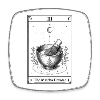 The Matcha Pendant | Tarot Card - Square fridge magnet - white - Front