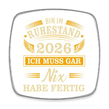 Rente 2026 - Viereckiger Kühlschrankmagnet - Weiß - Vorne