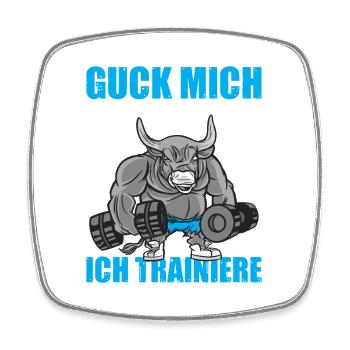 Guck mich nicht an Bodybuilding Gym Kraftsport - Viereckiger Kühlschrankmagnet - Weiß - Vorne