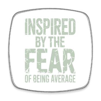 Mindset Inspired By Fear Of Average Bodybuilding - Viereckiger Kühlschrankmagnet - Weiß - Vorne