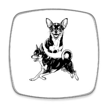 Charming Chihuahua companion for dog lovers - Square fridge magnet - white - Front