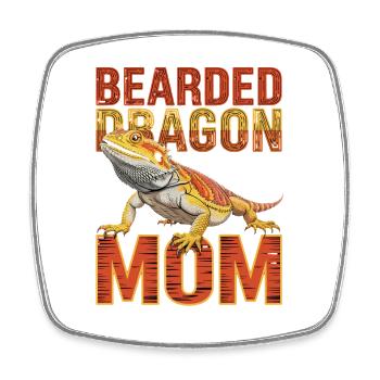 Bearded Dragon Mom Animal Lover Reptile Fan - Square fridge magnet - white - Front