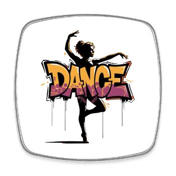 Silhouette de danse art de rue pour les amateurs de danse - Magnet carré - blanc - Devant