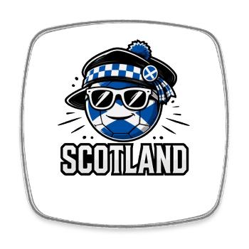 Football with Scotland flag funny ball - Square fridge magnet - white - Front
