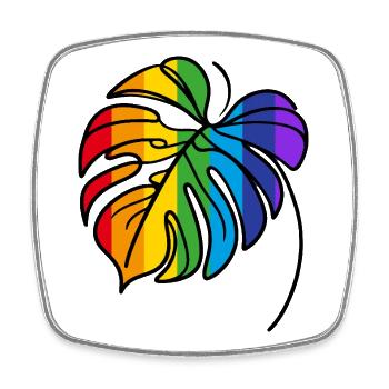 Monstera Regenbogen - Viereckiger Kühlschrankmagnet - Weiß - Vorne