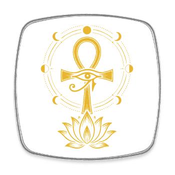 Ankh Lotus Vision - Viereckiger Kühlschrankmagnet - Weiß - Vorne