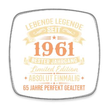 1961 Jahrgang Legende Vintage 65. Geburtstag - Viereckiger Kühlschrankmagnet - Weiß - Vorne