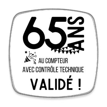 Confettis Noirs sur Fond Blanc - Magnet carré - blanc - Devant