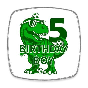 5 JAHRE BIRTHDAY BOY FUßBALL 5. GEBURTSTAG - Viereckiger Kühlschrankmagnet - Weiß - Vorne