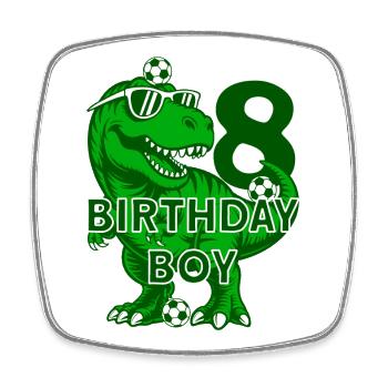 8 JAHRE BIRTHDAY BOY FUßBALL 8. GEBURTSTAG - Viereckiger Kühlschrankmagnet - Weiß - Vorne