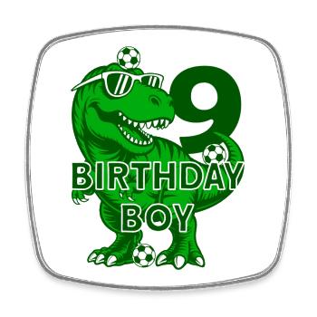 9 YEARS BIRTHDAY BOY FOOTBALL 9TH BIRTHDAY - Square fridge magnet - white - Front