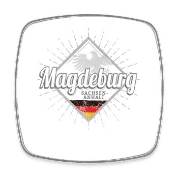 Magdeburg Stadt in Sachsen-Anhalt Deutschland - Viereckiger Kühlschrankmagnet - Weiß - Vorne