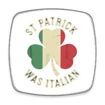 St Patrick Italien Kleeblatt - Viereckiger Kühlschrankmagnet - Weiß - Vorne