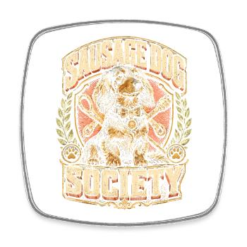 Dachshund Wire-haired Dachshund Sausage Dog Society - Square fridge magnet - white - Front