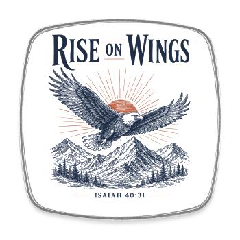 Rise On Wings - Square fridge magnet - white - Front