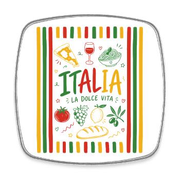 Italia - La dolce vita - Viereckiger Kühlschrankmagnet - Weiß - Vorne