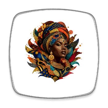 Afrikanischer Farbenzauber - Viereckiger Kühlschrankmagnet - Weiß - Vorne