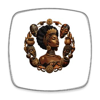 Queen of Shadow Masks - Square fridge magnet - white - Front