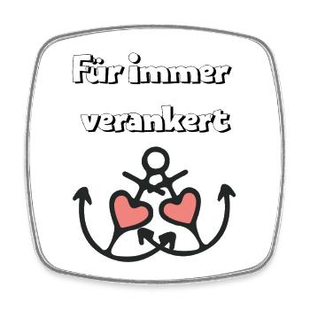 Für immer verankert ⚓❤️  - Viereckiger Kühlschrankmagnet - Weiß - Vorne
