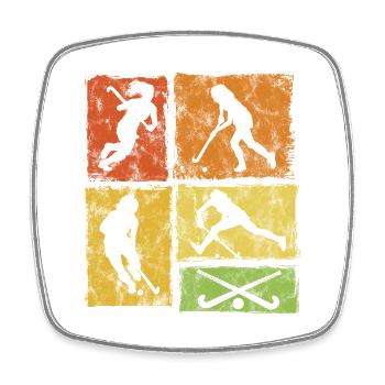 Hockey Feldhockey Hallenhockey Frauen Mädchen - Viereckiger Kühlschrankmagnet - Weiß - Vorne