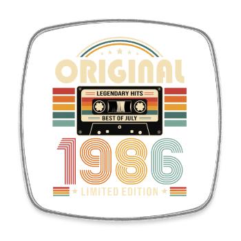 40th Birthday Gift Vintage July Vintage 1986 - Square fridge magnet - white - Front
