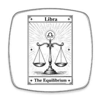 Libra | Tarot card zodiac sign - Square fridge magnet - white - Front